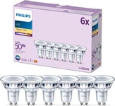 LED Classic Spot Light Bulb 6 Pack [Warm White 2700K - GU10] 50W, Non Dimmable.