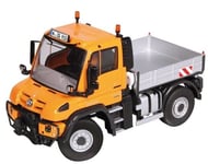 NZG - Camion porteur plateau MERCEDES Unimog U400 de couleur orange - 1/50 - ...