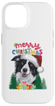 iPhone 14 Merry Xmas Border Collie Pjs Mum and Dad Christmas Card Tee Case