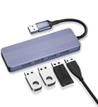 Hub USB3.0 à 4 Ports pour Ordinateur Portable,Hub USB avec Vitesse de Transfert de 5Gbit/s pour MacBook,Mac Pro,Mac Mini,iMac,Surface Pro,XPS,PC,clé USB,Disque Dur Mobile et Plus Encore