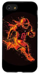 Coque pour iPhone SE (2020) / 7 / 8 Un joueur de football brûle comme une météorite dans le feu et les flammes