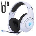 Casque Gaming, Casque Gaming sans Fil pour PS5, PS4, PC, 2.4GHz Casque Gamer avec Microphone Stéréo 3D Amovible, Cuffie Bluetooth 5.2, 3,5mm câble Adaptateur pour Xbox Casque