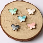 WANM 10 Pc Little Cute Butterfly Shape Charm Diy Jewelry Bracelet Necklace Pendant Charms Gold Tone Enamel Floating Charm