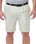 Haggar Men's Cool 18 Pro Straight Fit Pleated Front 4-Way Stretch Expandable Waist Short (Regular and Big & Tall Sizes), String-Bt, 46