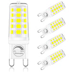ONSTUY Ampoules LED G9 Dimmable,6000K Blanc Froid,4W Equivalent 40W Halogène Lampe,400Lm,AC 220-240V,360 Degrés Angle,Sans Scintillement,Paquet de 5