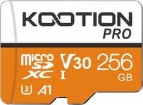 Carte Micro SD 256 Go Mémoire SDXC UHS-I Vitesse Jusqu'à 90 MB/s Carte SD V30, A1, U3 pour Drone/Dash Cam/Camera/Phone/Switch/PC/Tablet