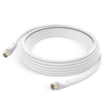 Câble Antenne TV Mâle Femelle Coxial 9.5mm PVC 5m LinQ Blanc