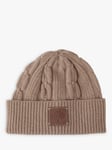 Mulberry Softie Chain Cable Knit Wool Beanie Hat