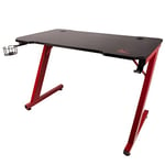 Konix Drakkar Table Bureau Skadi pour PC Gaming 110 x 60 x 75 cm - Porte gobelet et Support Casque Inclus - Noir et Rouge