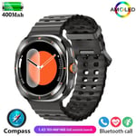 Uutta Galaxy 7 Amoled -Älykellolle Miesten Verensokeri Syke Bluetooth-Puhelu Nfc Gps-Seuranta Miesten Älykello_Black_NEW NFC GPS Watch 7