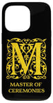 Coque pour iPhone 13 Pro Master of Ceremonies MC Vintage Gold Letter M