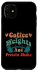 Coque pour iPhone 11 Poids de café vintage et shake protéiné drôle sarcastique gym