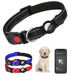 Airtag Dog Collar, Reflective Dog Collar with Apple Airtag Holder, Adjustable Dog Collar Tracker with Heavy Duty Metal D-Ring, GPS Pet Collar with Detachable Safety Buckle for Small Medium Large Dogs