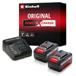 Original Einhell Starter Kit 2 x 3,0 Ah Power X-Change (Li-Ion, 18 V, 2 batteries 3,0 Ah et chargeur, compatible avec tous les appareils Power X-Change)