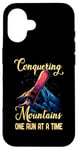 Coque pour iPhone 16 CONQUERING MOUNTAINS ONE RUN AT A TIME