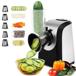 Meykey Coupe-légumes électrique Cutter électrique pour légumes Râpe électrique pour légumes et fruits, râpe à fromage, 5 lames, 150 W L