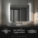 Miroir led Lumineux 120x90 cm Alana - Horizontal Rectangulaire de Salle de Bain Mural avec éclairage Blanc Froid 7000K avec Interrupteur Tactile