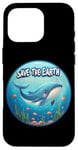 Coque pour iPhone 16 Pro Cute Save our Planet, Jour de la Terre, Journée de la Terre Cool Whale