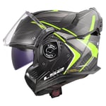 LS2, Casque Moto Modulable ADVANT X Carbon Future II Gloss H-V Yellow, 3XL