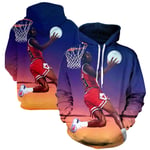 DWQ Jordan Bulls Sweat à Capuche pour Hommes, 23 Basketball entourant Sweat-Shirt Pull à imprimé 3D pour Garder Le Pull à Manches Longues Chaud et lâche (S-6XL) XL