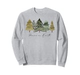 Winter Trees Nature Holiday Christmas Peace on Earth Sweatshirt