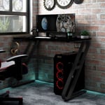 The Living Store - Bureau de jeu avec pieds en forme de zz Noir 110x60x75 cm Noir