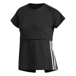 adidas 3S Cap SLV Tee T-Shirt Femme, Black/White, FR : M (Taille Fabricant : M)