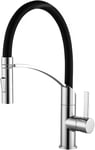 Flexible Kitchen Taps with Pull Out Spray Black Chrome Kitchen Sink Mixer Tap