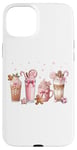 iPhone 15 Plus Ginger Man Cookies Christmas Coffee Latte Pink Xmas Season Case