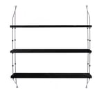 OX Denmarq - Morse, Black Steel Frame, Shelves: 3X Black Marble - Vägghyllor - Dennis Marquart - Vit - Metall/Sten