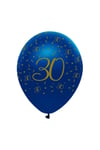 Latex All-Over Print 30th Balloons (Pack of 6)