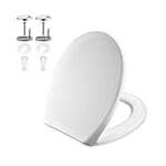 GRIFEMA G952, Abattant WC Forme O, Cuvette Toilette avec Frein de Chute, Lunette WC avec Fermeture en Douceur, Lunette de Toilette Blanche Universelle, Peut Supporter 150 Kg [exclusivité Amazon]