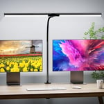 Quntis 80cm LED Lampe de Bureau à Pince, Double Barre Lumineuse Pliable Anti-lumière Bleue, Lampe Écran Ordianteur Puissante Réglable, Lampe Table Lumineuse Lecture Architecte, Computer Light Bar 15W