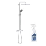 Colonne de douche thermostatique GROHE Vitalio start system 250 Cube avec nettoyant GrohClean