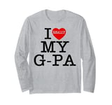 I Love (Heart) My G-Pa Grandpa Kids Granddaughter Grandson Long Sleeve T-Shirt