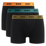 DIM Boxer Homme Mix and Colors x3, Noir ceinture orange/bleu/vert, L