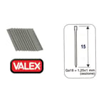 Blister 1000 Clous Valex - 18Ga - 15 mm pour agrafeuse cloueuse cloueur