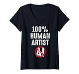 Womens 100% Human Artist V-Neck T-Shirt