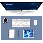 Knodel Leather Desk Mat, Office Desk Pad, Small Mouse Pad, Keyboard Mat, Computer and Laptop Mat for Desk, Desk Protecor Mat, Desktop Mat for Writing, Desk Blotter and Cover (60x35cm, Lake Blue)