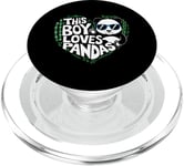 This Boy Loves Pandas Cute Panda Bear Valentines Day PopSockets PopGrip for MagSafe