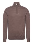 Bs Pelle Regular Fit Knitwear Tops Knitwear Half Zip Jumpers Brown Bruun & Stengade