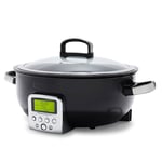 GreenPan Elite Essential Smart Electric 5.6L Skillet Pot, Easy Sear Saute Stir-Fry & Rice Cooker Presets, PFAS-Free Healthy Ceramic Non-Stick, Dishwasher Safe Parts, LED Display, Black