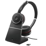 Jabra Evolve 75 UC Stereo Binaural hörlurar Pannband Svart Röd Trådlös Bluetooth 30m