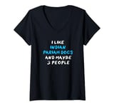 Womens I Like Indian Pariah Dogs And Maybe 3 People Pariah Dog V-Neck T-Shirt