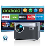 【Built-in Android TV & Auto Focus/Keystone】Projector 4K Supported, TOPTRO Projector with Netflix/Youtube, Fully Sealed Dust-Proof, WiFi 6 Bluetooth, 800ANSI FHD 1080P Smart Projector for Home Cinema