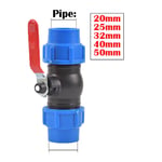 20/25/32/40/50mm PVC PE Tube séparateur d'eau du robinet connecteur de Valve en plastique jardin ferme Irrigation tuyau d'eau Joint accessoires - Type Metal core-40mm