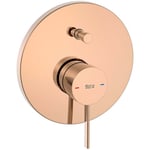 Mitigeur bain-douche ona avec inverseur automatique 2 voies, à encastrer sur box, rose gold - Roca