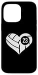 Coque pour iPhone 14 Pro Max Maillot de volleyball avec cœur numéro 23 Team Mom