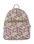 GUESS Women Vikky Backpack Bag, Taupe Logo, 33 x 15.5 x 27