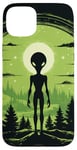 Coque pour iPhone 15 Plus Tête d'extraterrestre verte mignonne visage OVNI || Alien